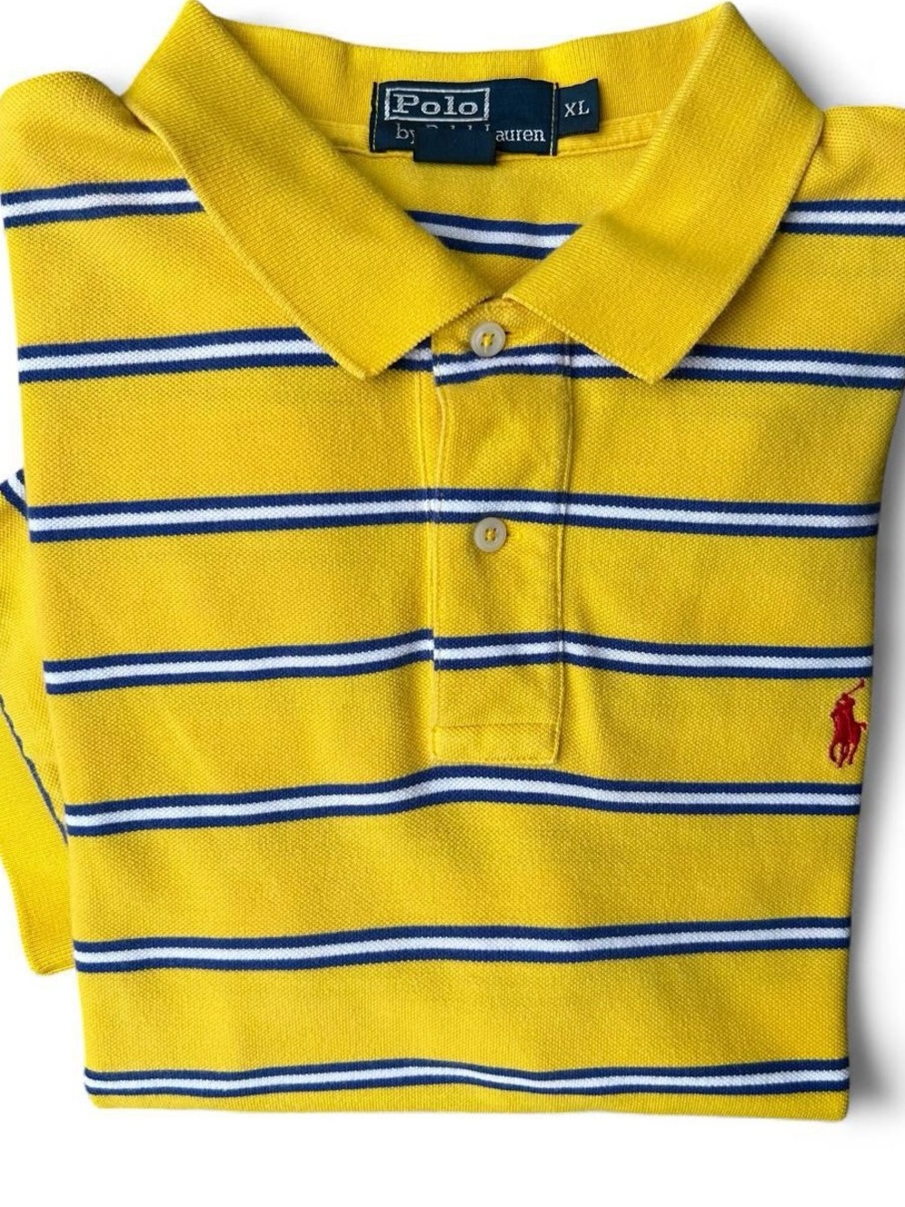 Polo by Ralph Lauren Yellow Striped Cotton Polo Shirt